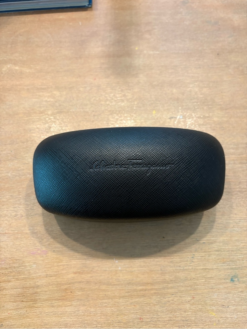 Salvatore Ferragamo Black Textured Sunglasses Case